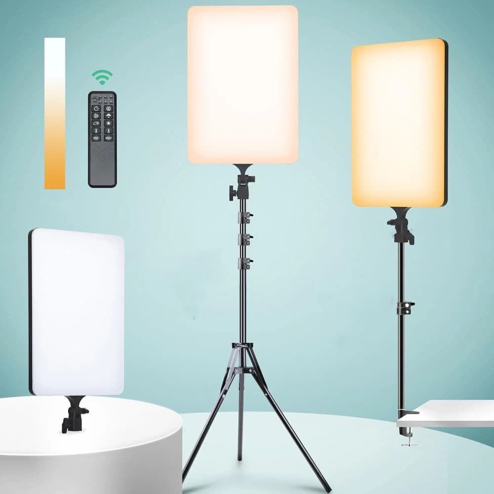لوحة إضاءة كاميرا LED مقاس 19 بوصة من GIFTMAX مع حامل 7 أقدام