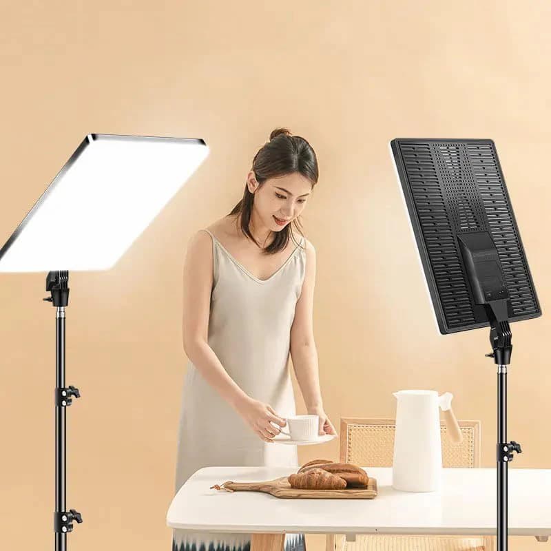 240W Photography LED Spotlight Kit 2-Pack with Bi-Color Display