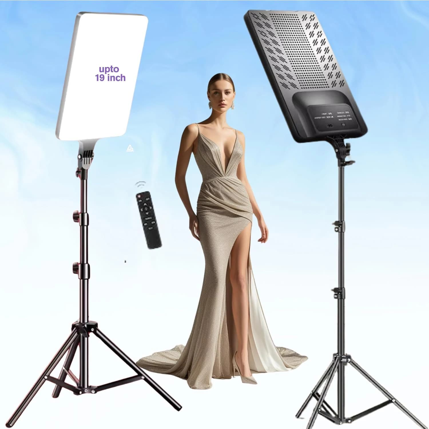 ADZOY RL-19 600 LED Bi-Color Panel Light Kit with 7ft Stand