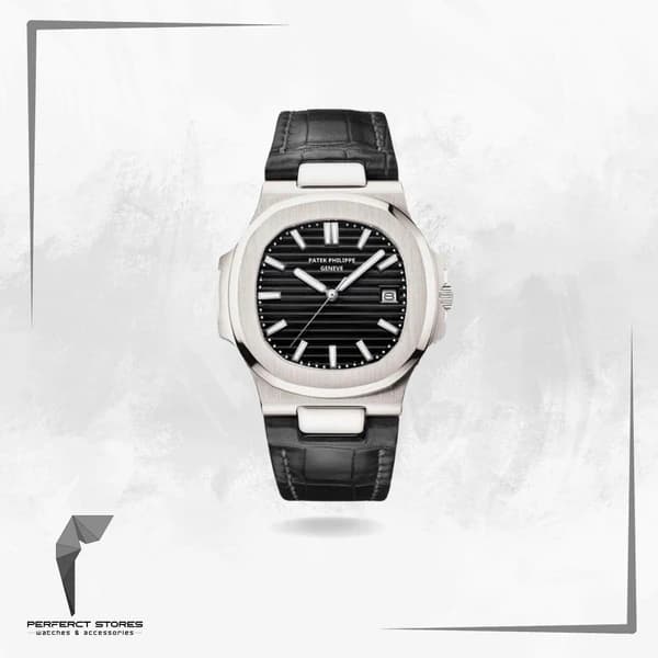 Patek Nautilus Black Leather - Master Copy