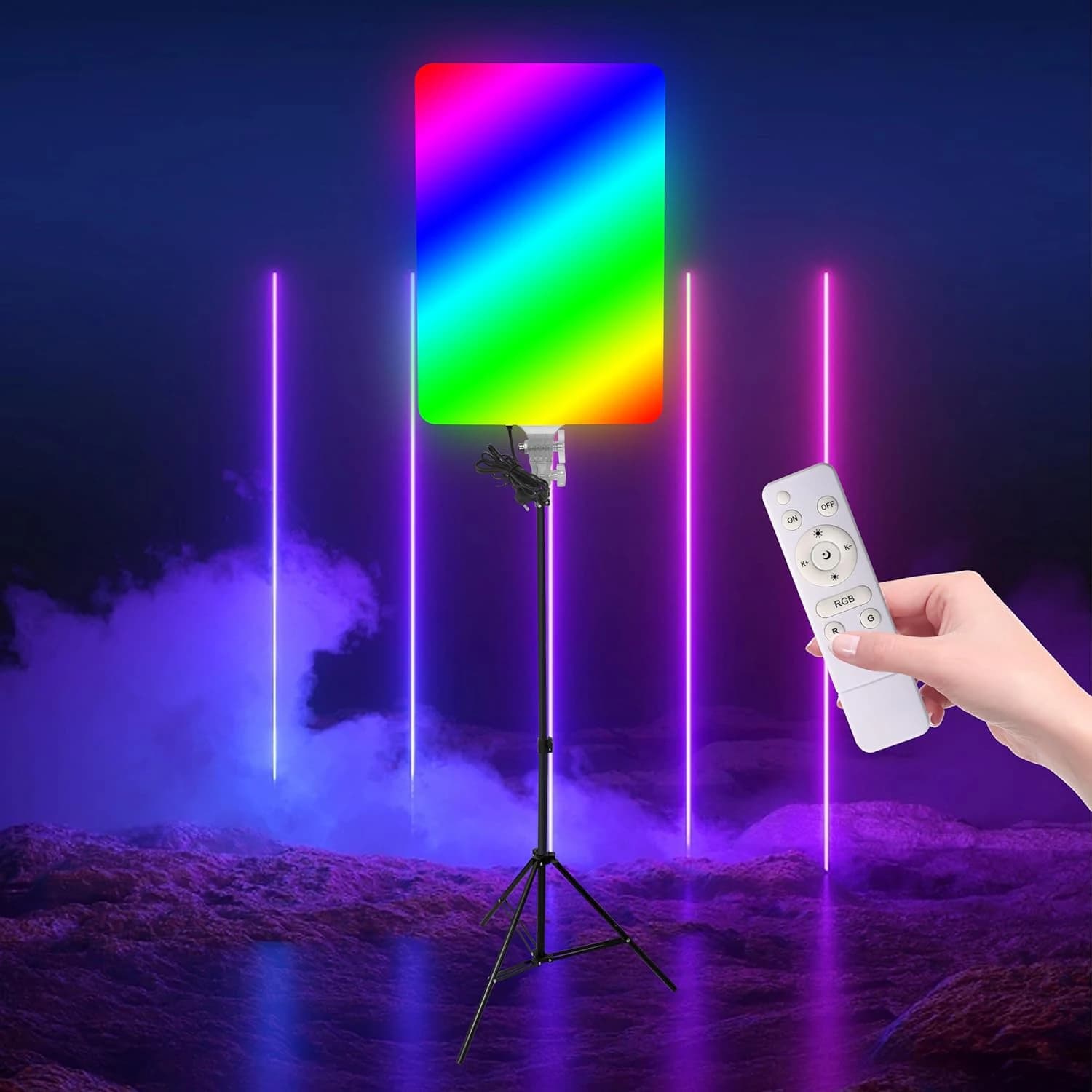 GIFTMAX 19-Inch RGB LED Video Panel Light with Stand