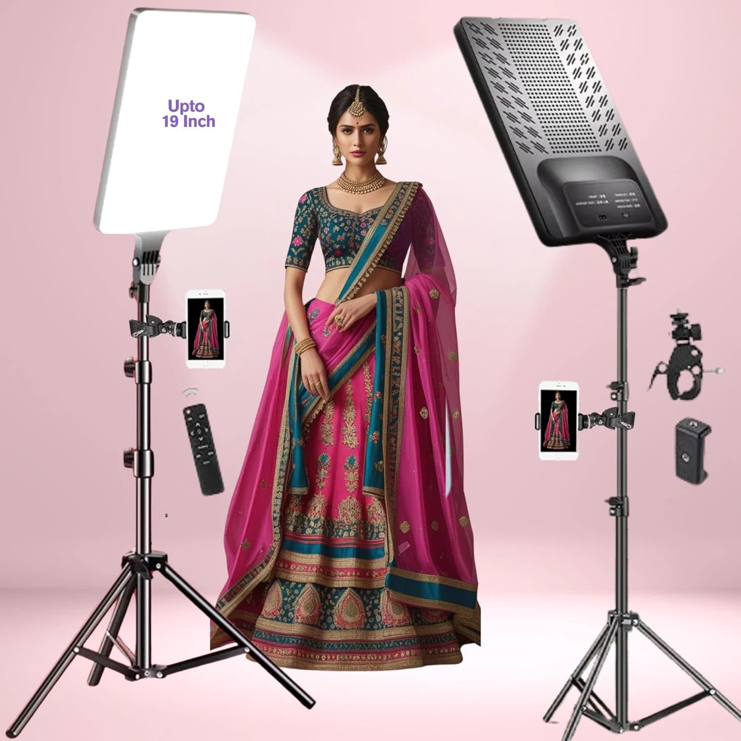 ADZOY RL-19 Bi-Color LED Panel Light Kit with Adjustable Tripod
