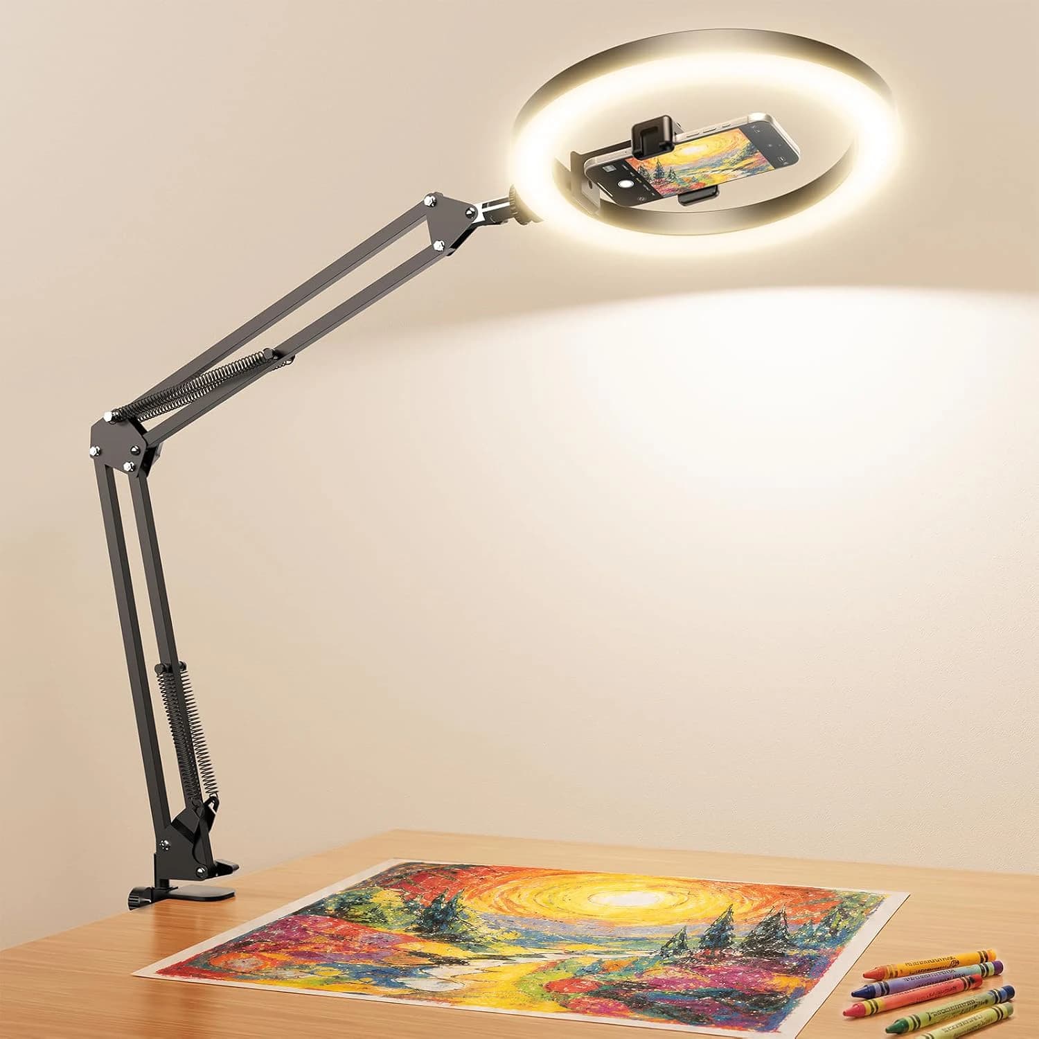 LUXSURE Overhead Phone Mount with Ring Light