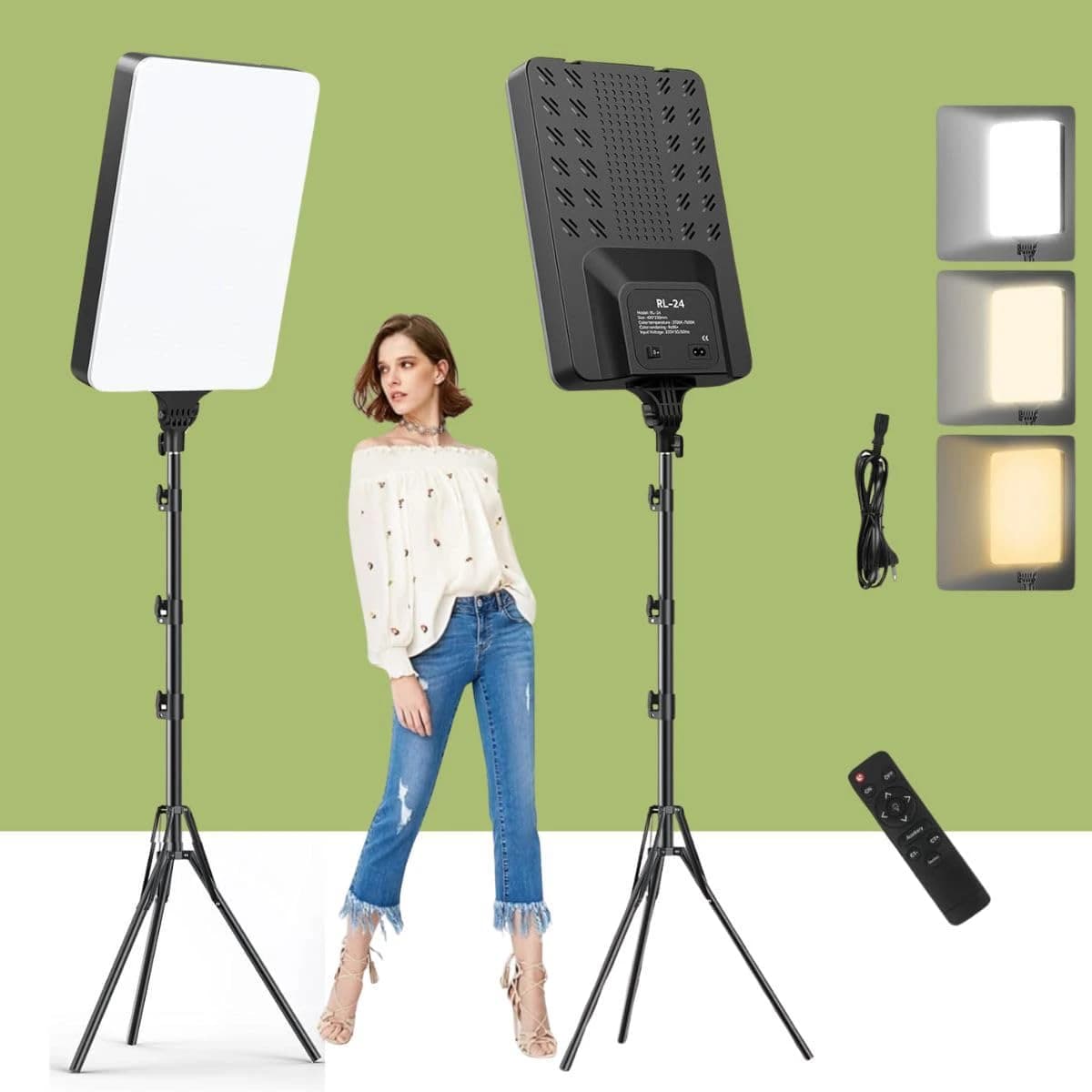 لوحة إضاءة LED للتصوير SOUVENIR مقاس 24 بوصة مع ريموت كنترول