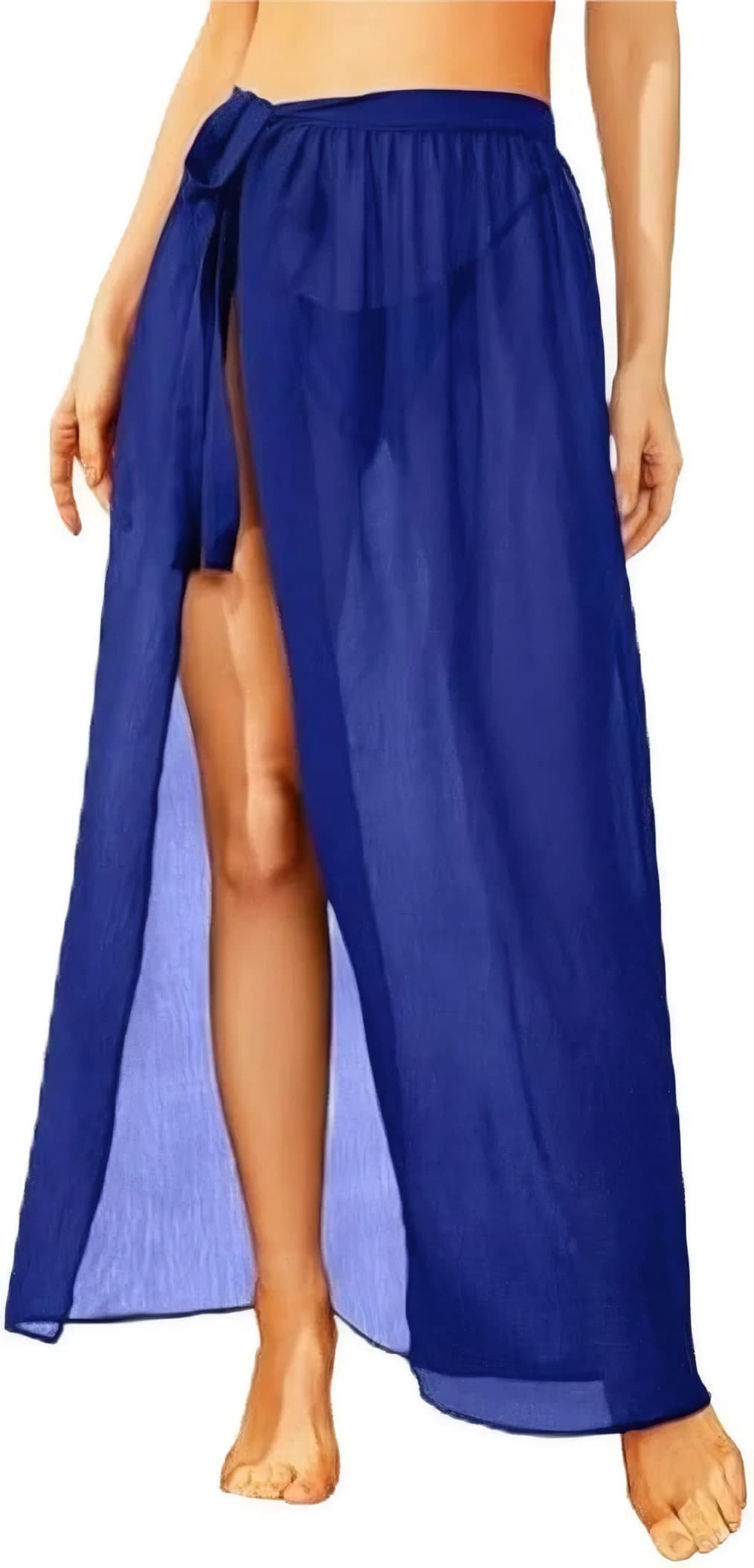 Women's Chiffon Swimsuit Wrap Skirt Beach Cover Up Swimsuit Navy