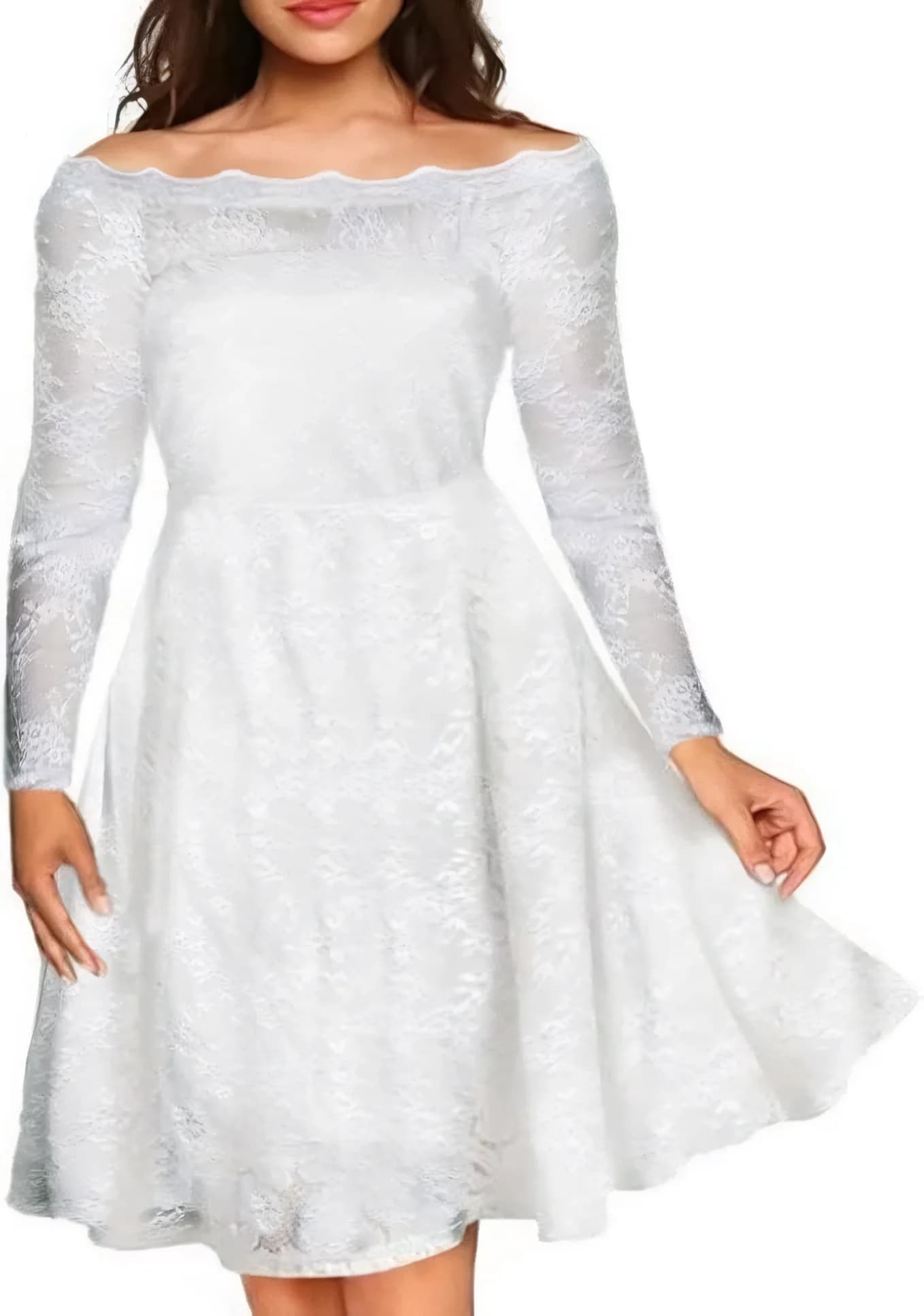 Women's Lace Short Dress White