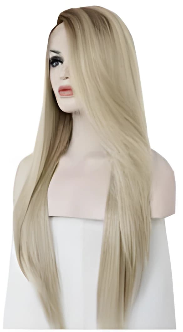 DILLARDS Long Straight Lace Front Wig Blonde Deep Part