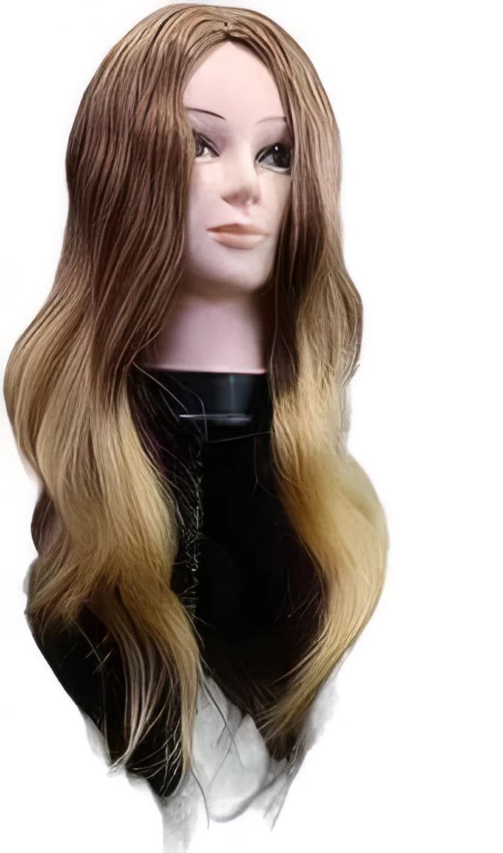 Generic Long Wavy Full Wig Mixed Blonde Color Wigs for Women