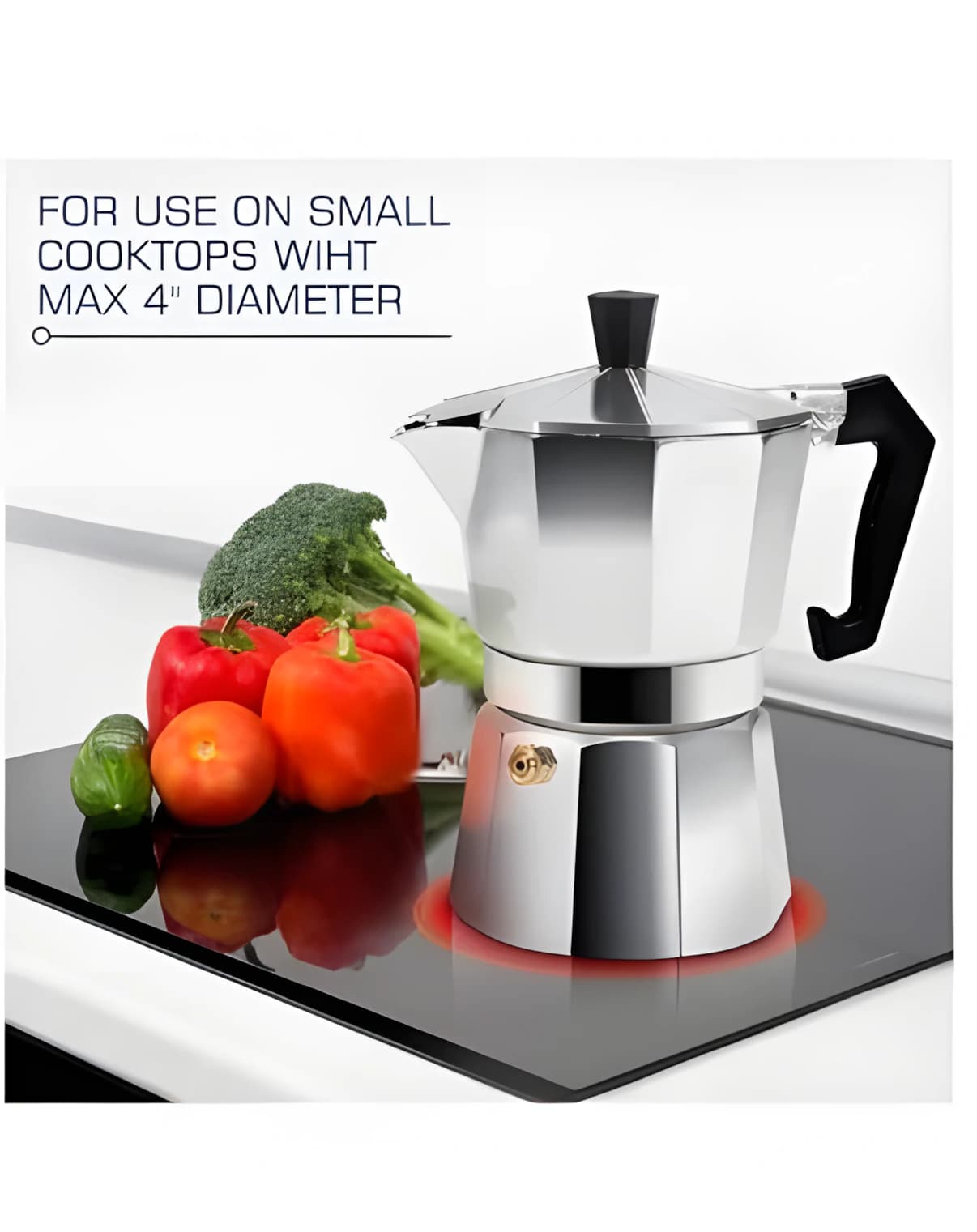 Espresso Percolator Coffee Maker Silver/Black