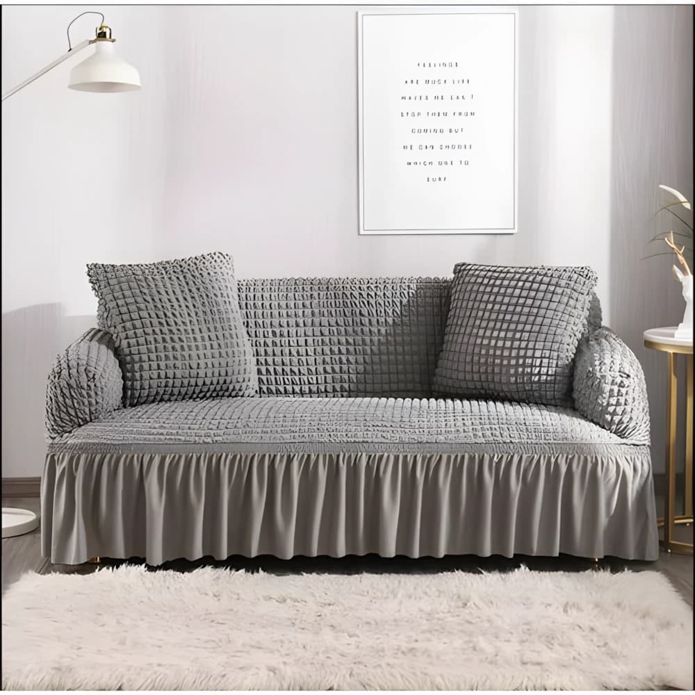 غطاء أريكة - رمادي 4 قطع