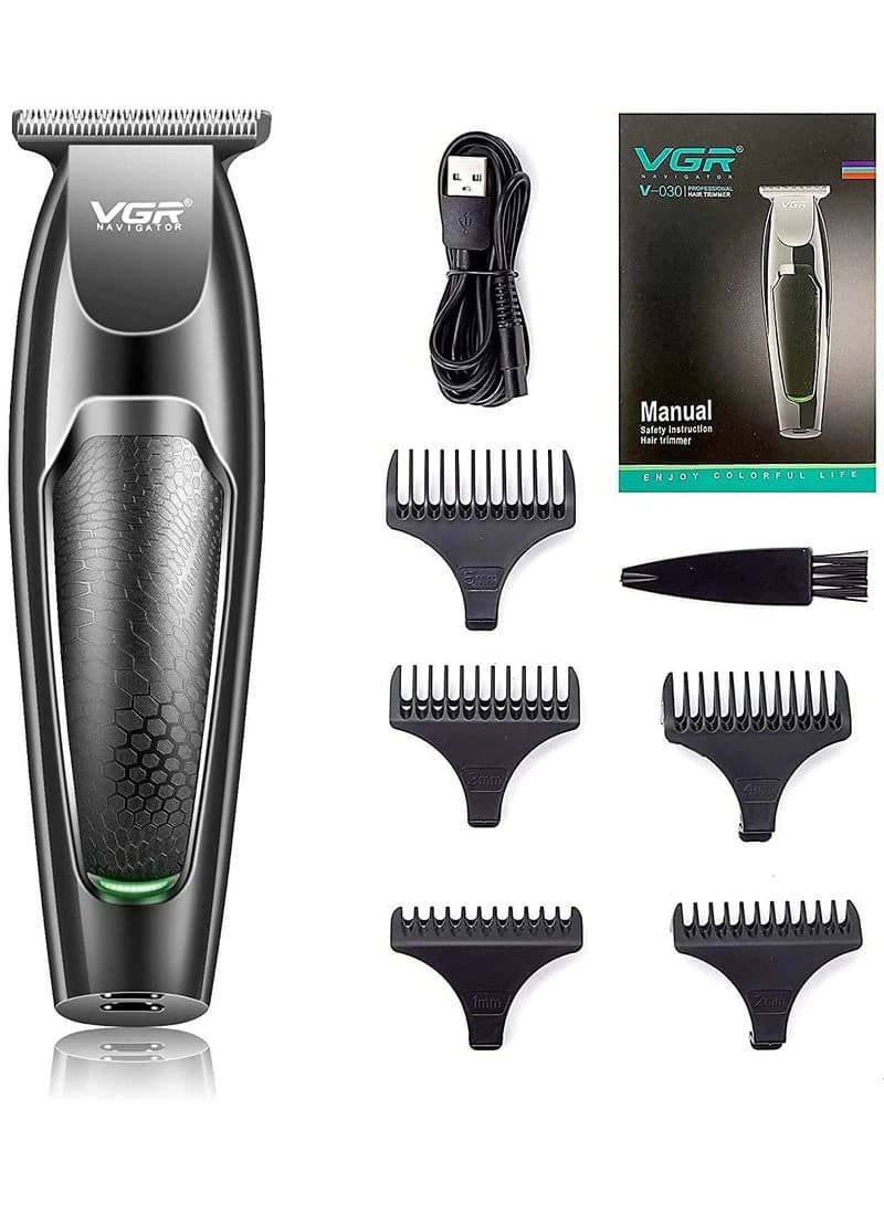 VGR V-030 Professional Fast Charging Hair Clipper Silver/Black 15x4.5x4cm