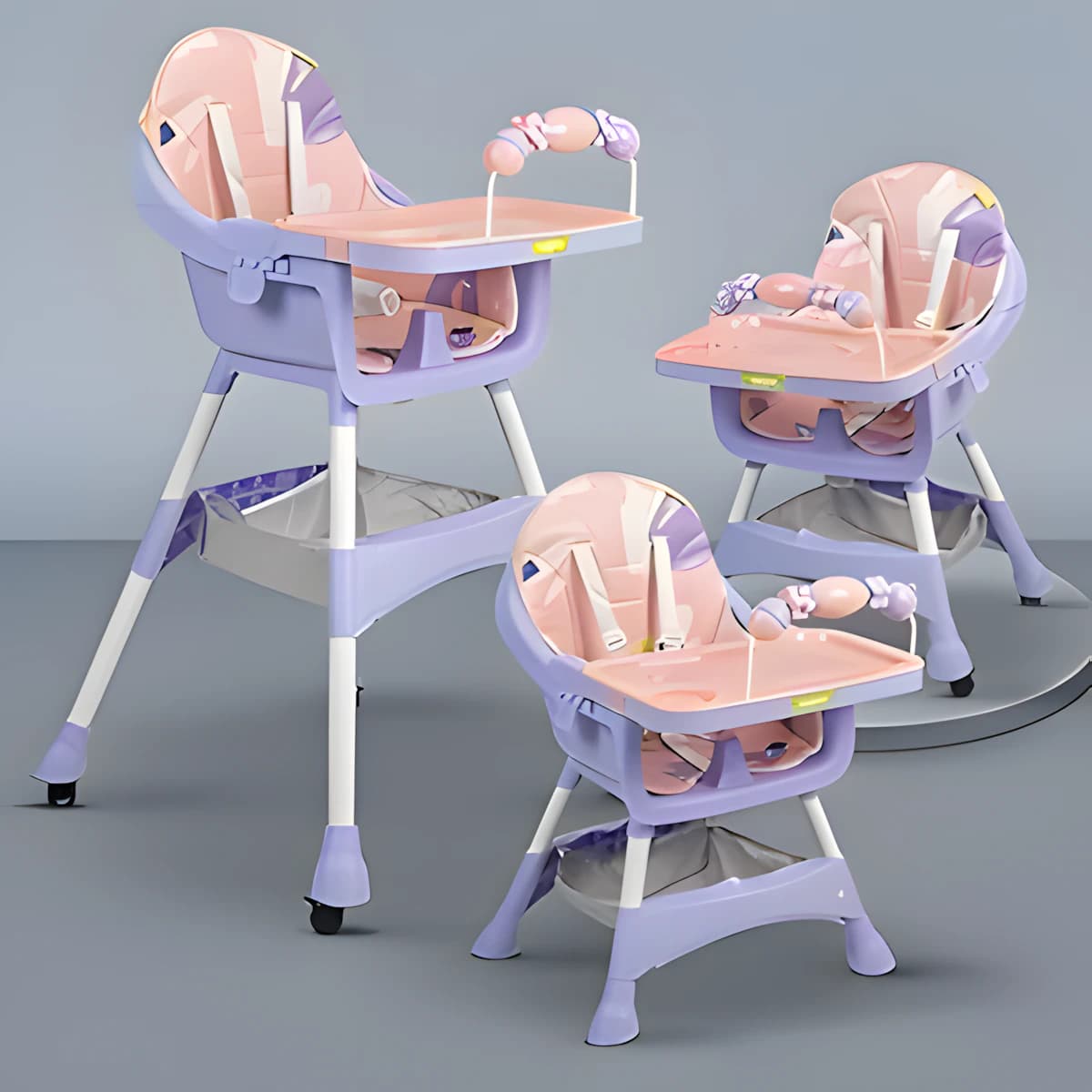 Baybee Grozza Convertible Baby High Chair for Kids with Adjustable Height and Fo