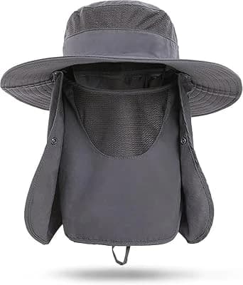 Wide Brim Sun Hat with Face Shield & Neck Gaiter