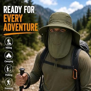 Outdoor Wide Brim Hat with Face & Neck Guard