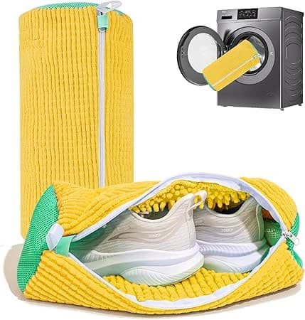 Shoe Washing Machine Bag with 2 Reusable Shoe Cleaning Bags - Yellow 2Pcs