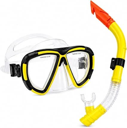 Professional Tempered Glass Diving Mask & Snorkel Set
