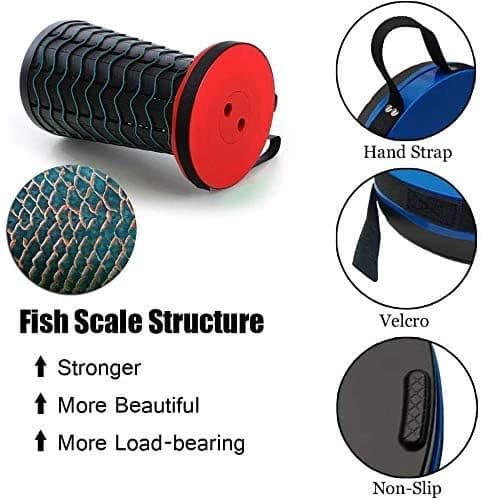 In-House Folding Portable Telescopic Stool for Camping & Fishing - Red