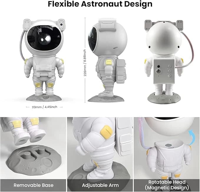 HJB VISSO Astronaut Star Projector Night Light with Remote & Timer