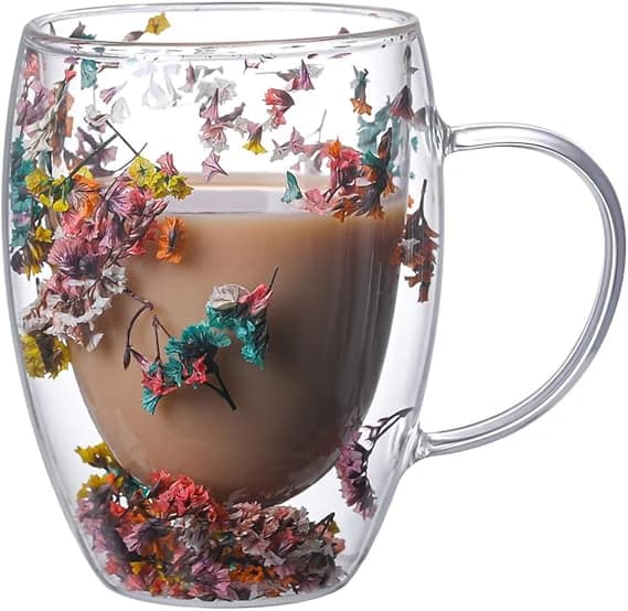 Kilfi Glass Tumbler with Silicone Straw, Lid & Leather Sleeve 