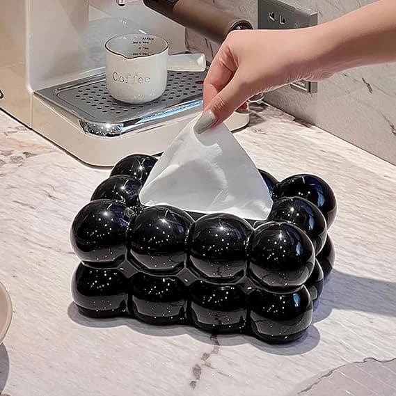 Embhlitfe Bubble Tissue Box Holder Rectangular - Black