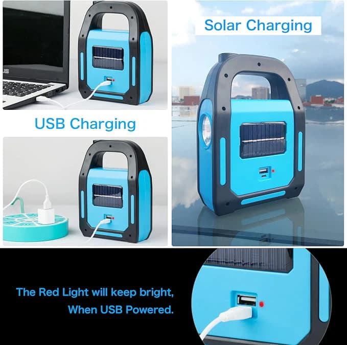 كشاف فانوس LED قابل للشحن بالطاقة الشمسية وUSB 3 في 1 من TANSOREN - عبوة 4