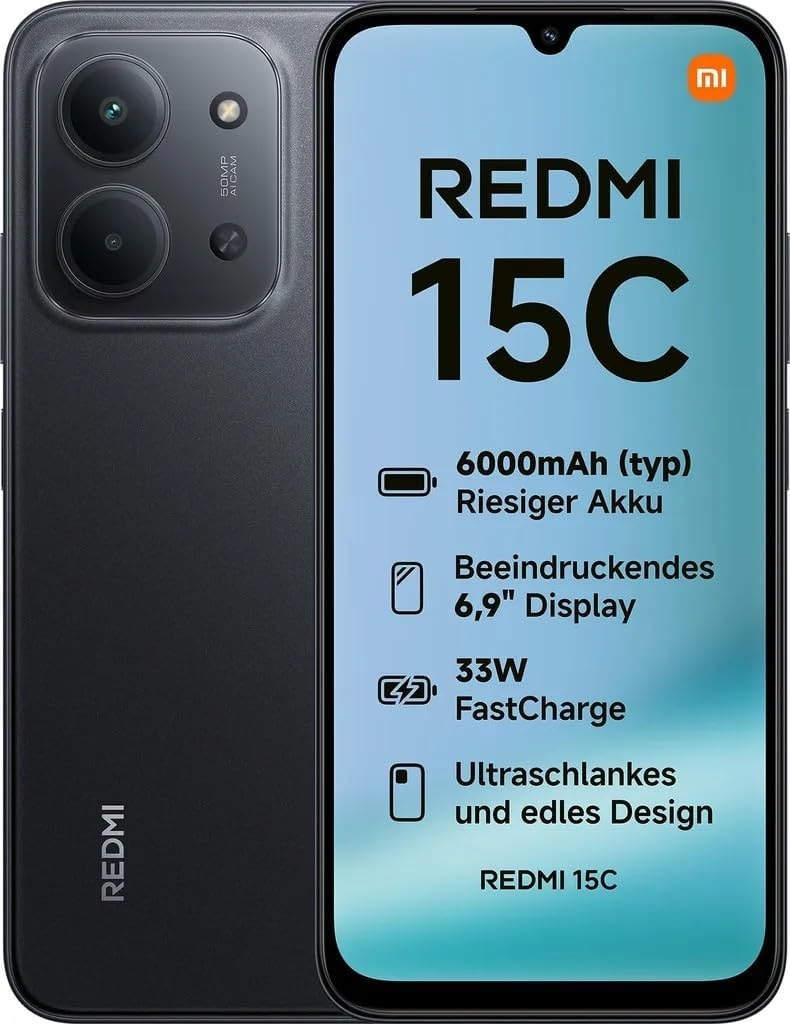 XIAOMI Redmi 15C Dual Sim 256GB, 8GB Ram, 4G Midnight Black