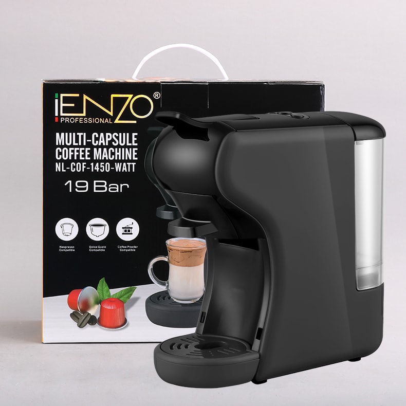 ENZO Professional Espresso Machine, Single Color, Black 19 Bar Pressure, 1450 Wa
