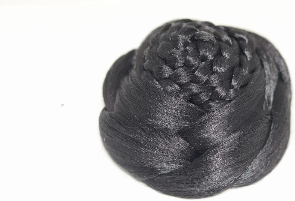 Synthetic Hair Bun – Black Chignon Twist Hair Accessory for Women