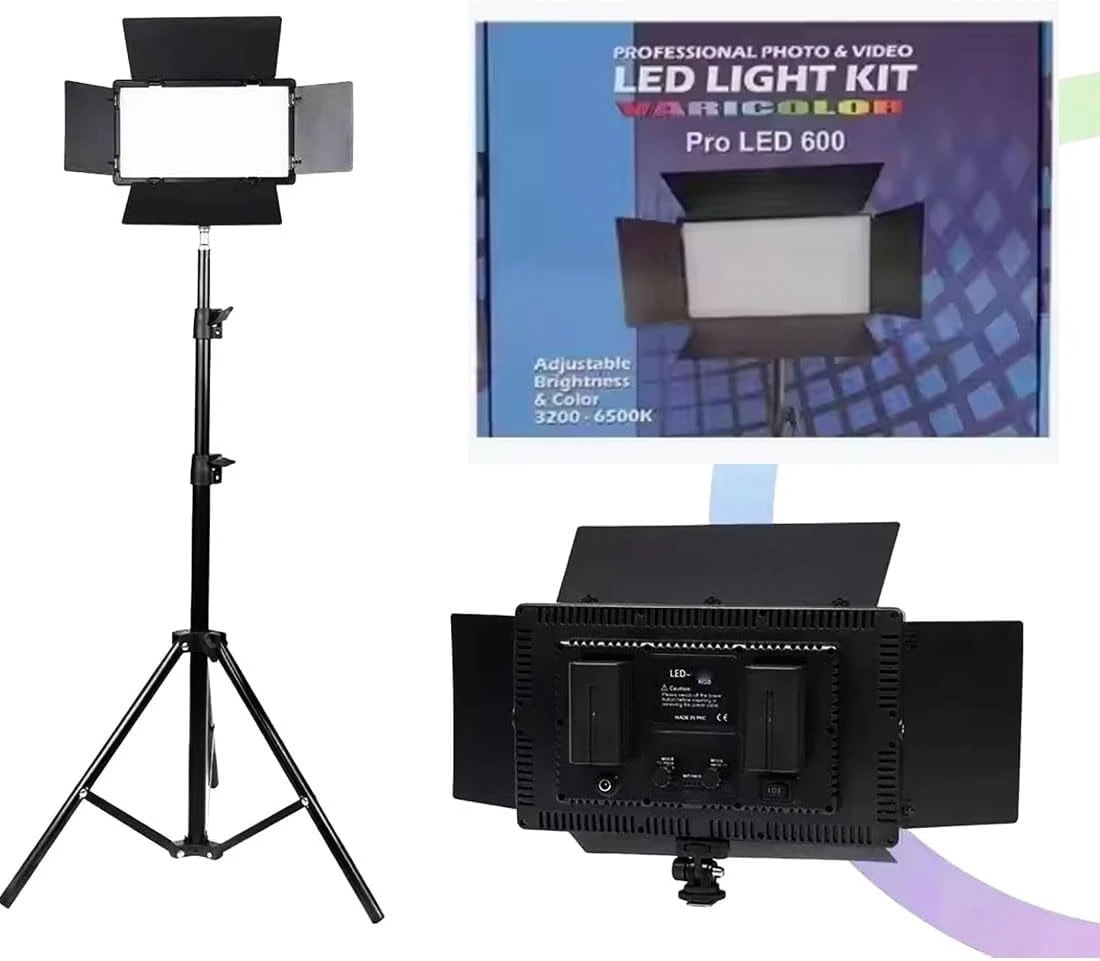GIFTMAX Pro 600 RGB 50W Rechargeable LED Panel Light with Tripod