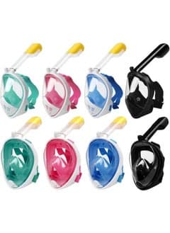 Full Face Snorkeling Mask 180 Degree Panoramic View Diving Mask, Easy Breath Swi