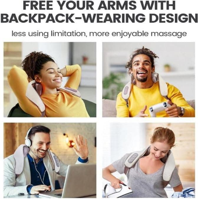 AWOKZA Massagers for Neck and Shoulder with Heat,Neck Massager Cordless, Massage