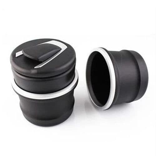 Portable Car Ashtray With LED Light - Black