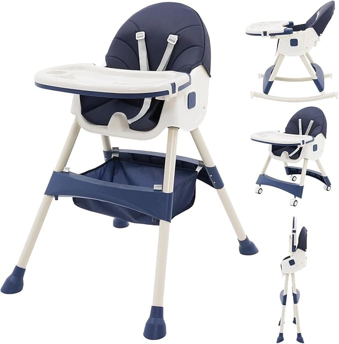 High Chair Baby High Chair with Removable Tray High Chair Adjustable Folding Bab