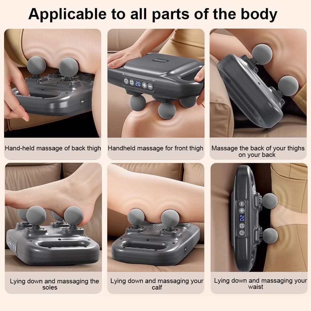 JaYouhe 4-Head Massager Gun with Armband Holder, Stamina Fitness Exerciser Acces