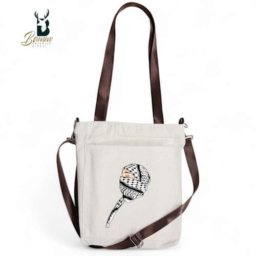 BAMM Beige Tote Bag With Two Adjustable Shoulder Straps