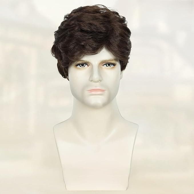 Short wig for men, made of fiber, daily looks, hair loss solution, change your l