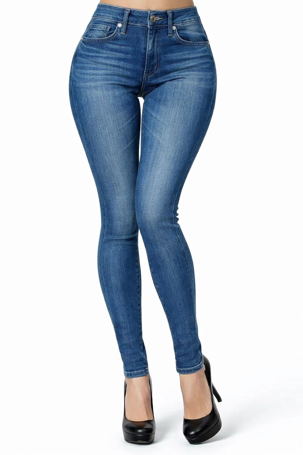 Women’s Printed Jeans Leggings – Blue slim fit, comfortable style.