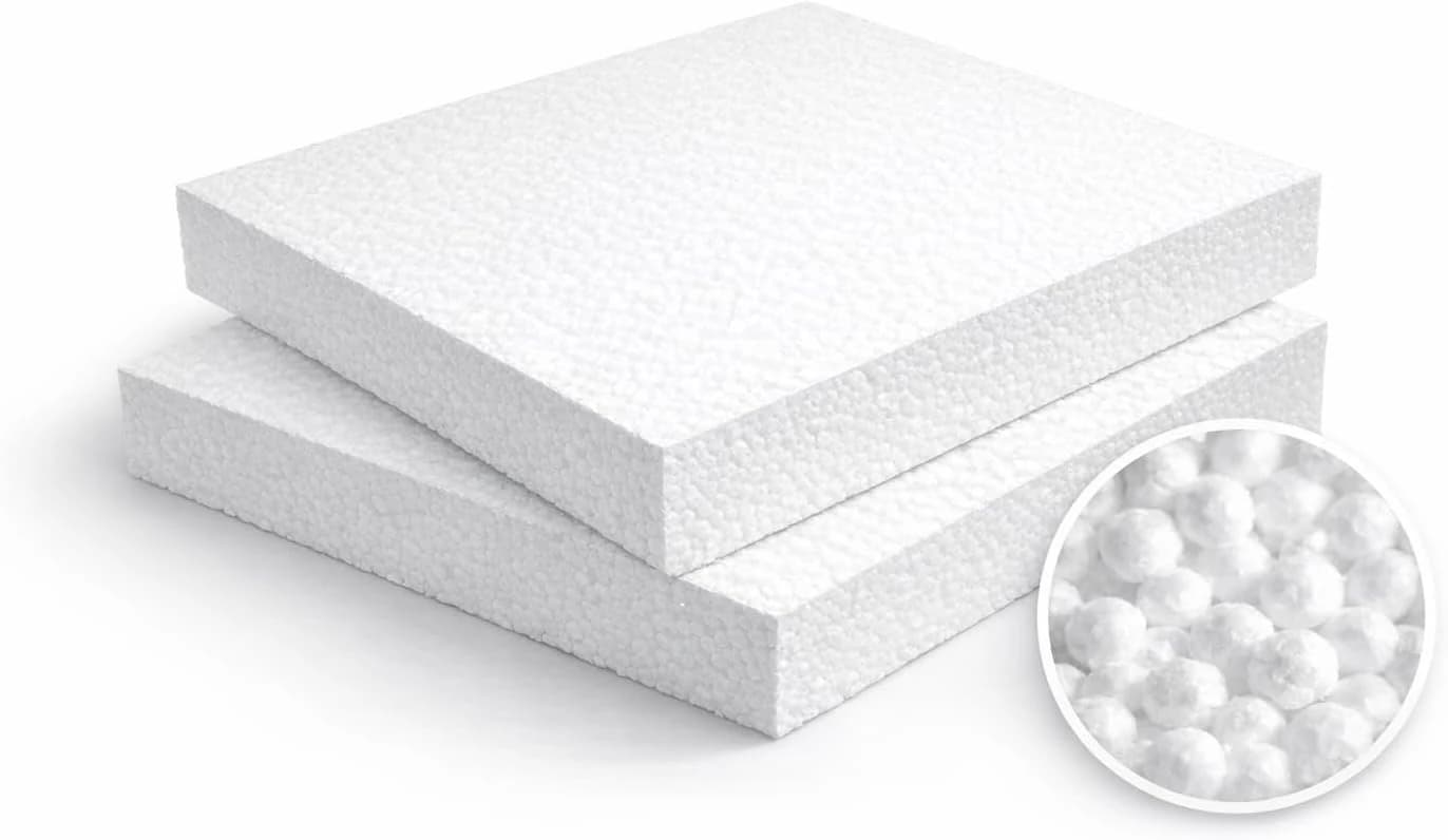 White cork panels, heat and sound insulating, 50 x 50 cm, 5 cm high