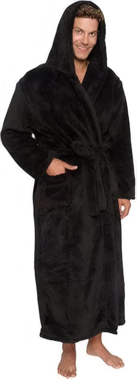 Mens Winter Warm Fur Long Robe