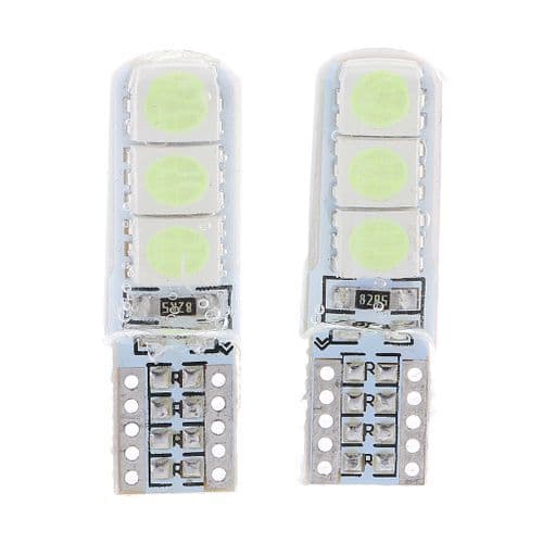 2 Pieces T10 6 LED Car Clearance Dash Interior Light Wedge Ice Blue