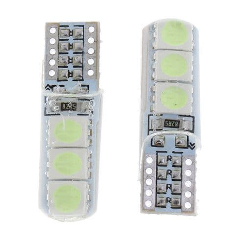 2 Pieces T10 6 LED Car Clearance Dash Interior Light Wedge Ice Blue