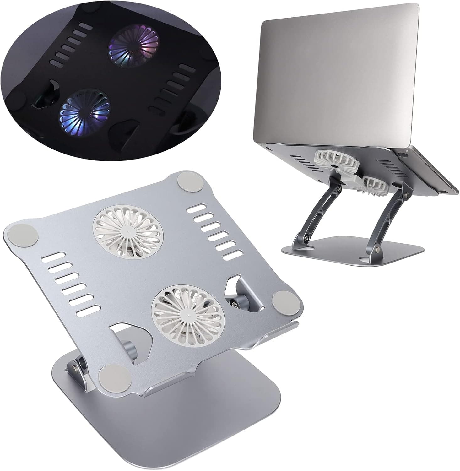 TechTrendz Aluminum Alloy Laptop Stand With Cooling Fan, PC Stand,Tablet Stand,