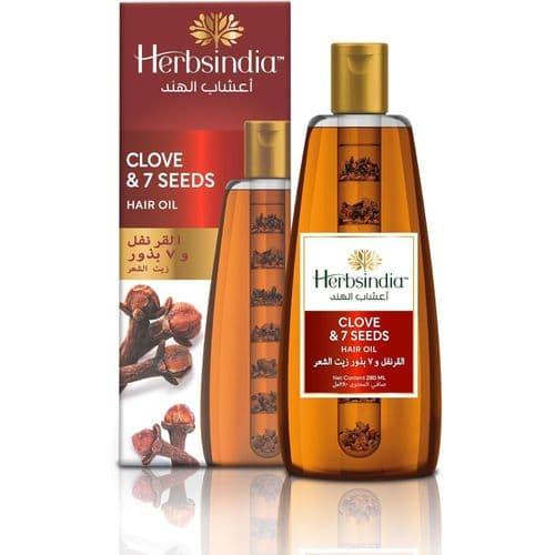Herbs India زيت شعر هيربسينديا بالقرنفل و7 بذور عشبية مع انبوب مغذي - يجعل الشعر