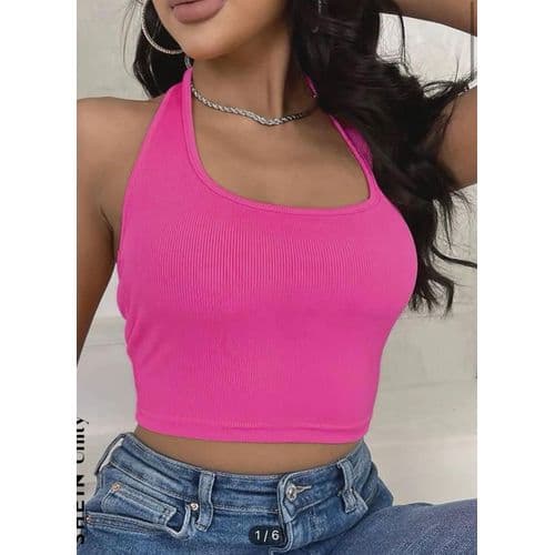 Martina Store Womens T-shirt Made Of Ribbed Cotton - Pink