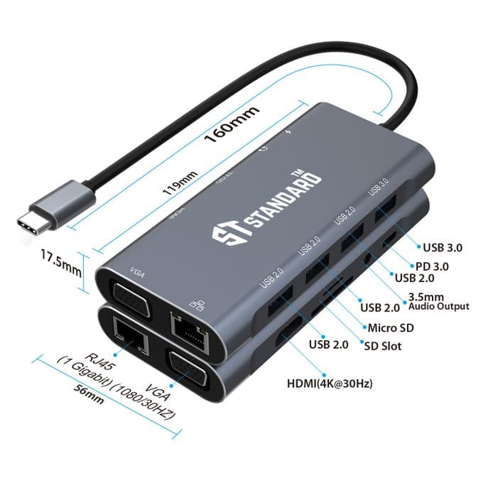 Standard Docking Station ST-9591A 11 in 1