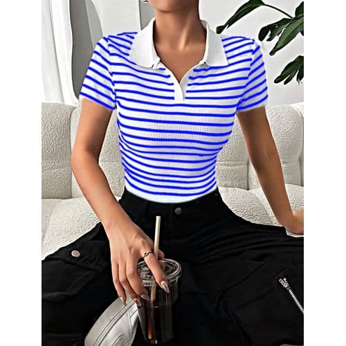 Martina Store Womens T-shirt Made Of Ribbed Cotton - White