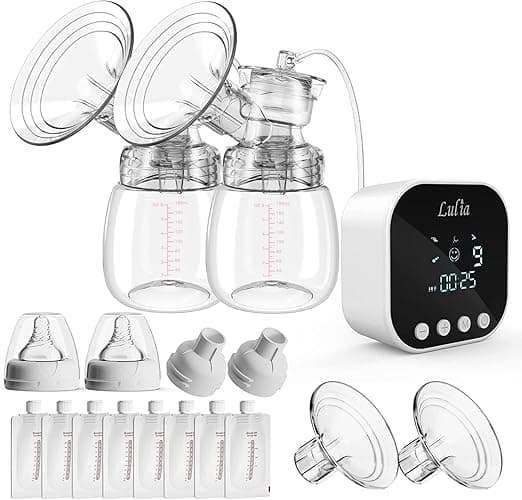 Lulia Portable Dual Electric Breast Pump Powerful and painless suction 4 modes a