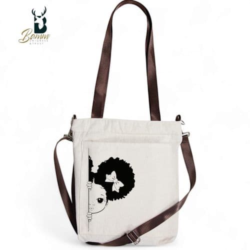BAMM Beige Tote Bag With Two Adjustable Shoulder Straps