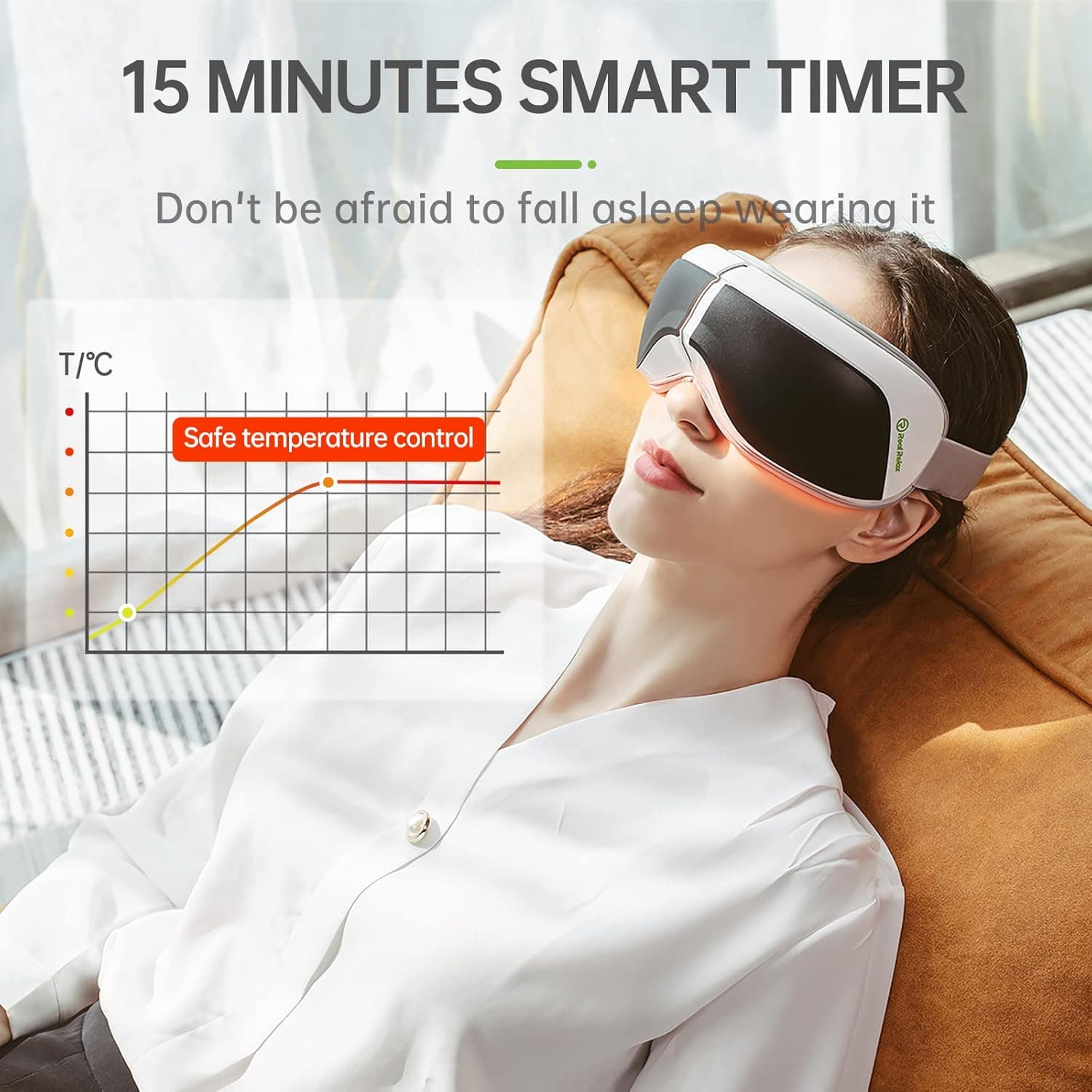 Real Relax Eye Massager With Heat - Rechargeable Eye Mask For Dark Circles, Dry