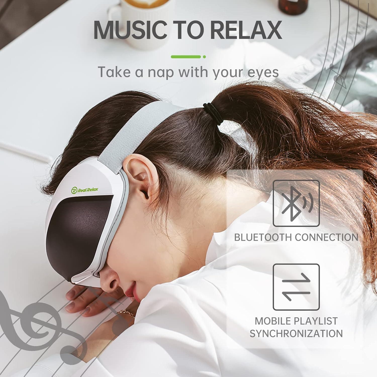 Real Relax Eye Massager With Heat - Rechargeable Eye Mask For Dark Circles, Dry